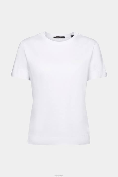 Camisetas branco mulheres Esprit camiseta com estampa no peito NBHL316