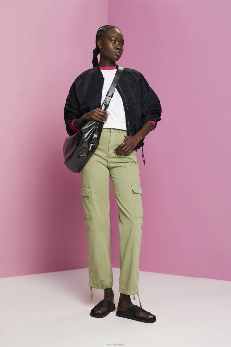 Camisetas branco mulheres Esprit camiseta cropped com gola redonda NBHL194