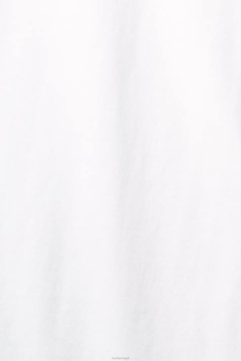 Camisetas branco mulheres Esprit camiseta de algodão com gola redonda NBHL456