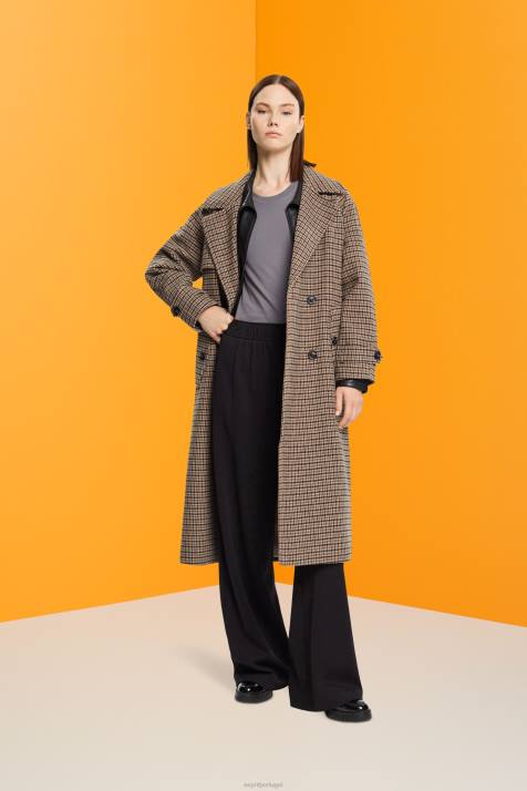 Camisetas cinza médio mulheres Esprit camiseta de algodão com gola redonda NBHL455