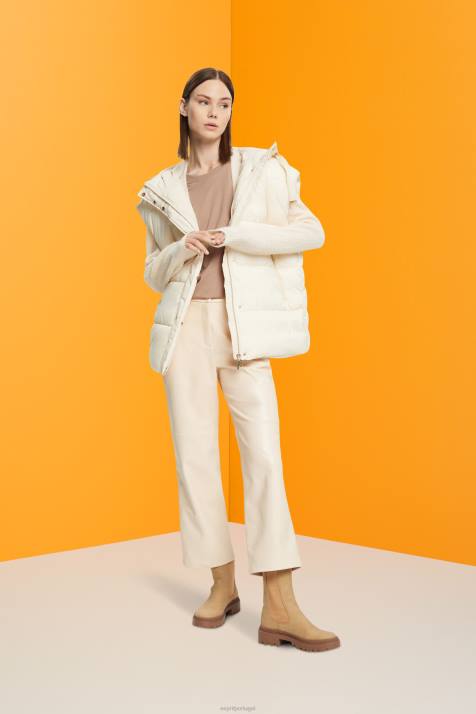 Camisetas cinza mulheres Esprit camiseta de algodão com gola redonda NBHL457