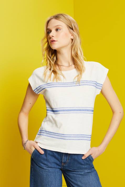 Camisetas gelo mulheres Esprit camiseta bordada, 100% algodão NBHL97