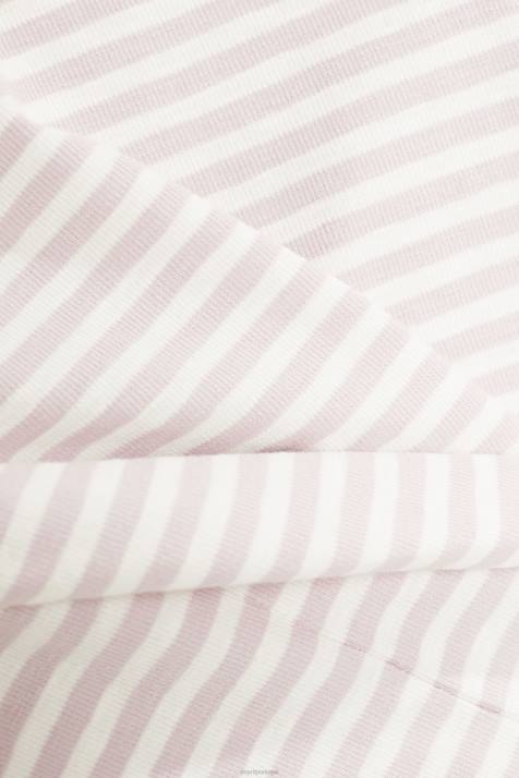 Camisetas lavanda mulheres Esprit camiseta listrada com logo NBHL538