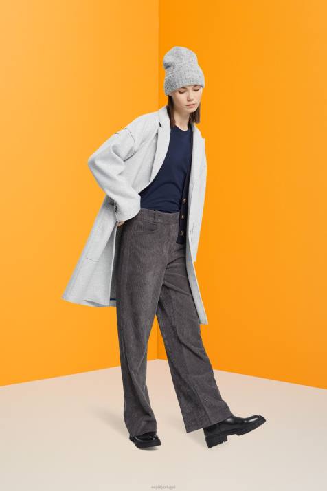 Camisetas marinha mulheres Esprit camiseta de algodão com gola redonda NBHL459