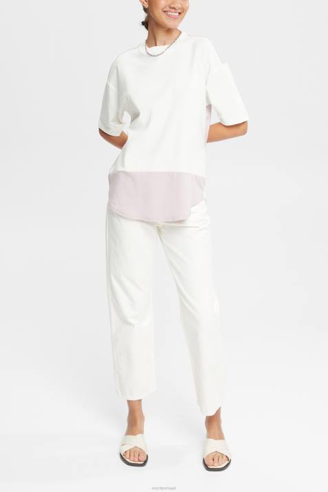 Camisetas off white mulheres Esprit camiseta bicolor NBHL393