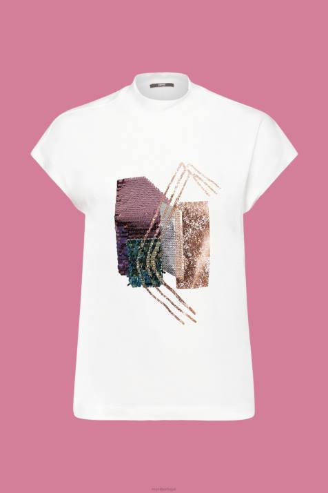 Camisetas off white mulheres Esprit camiseta com apliques de lantejoulas, tencel NBHL399