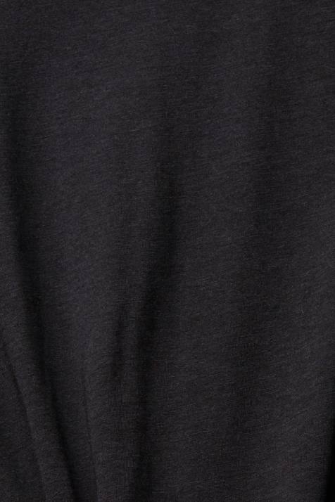 Camisetas preto mulheres Esprit camiseta com gola banda, tencel NBHL374