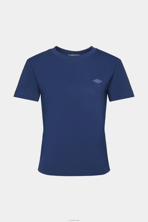 Camisetas tinta mulheres Esprit camiseta de algodão com logo bordado NBHL150