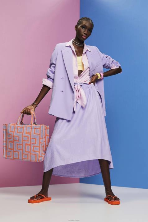 casacos lavanda mulheres Esprit blazer trespassado NBHL256