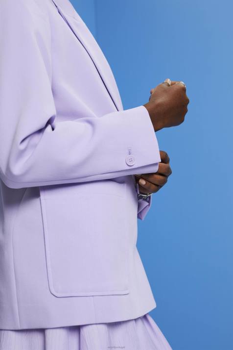 casacos lavanda mulheres Esprit blazer trespassado NBHL256