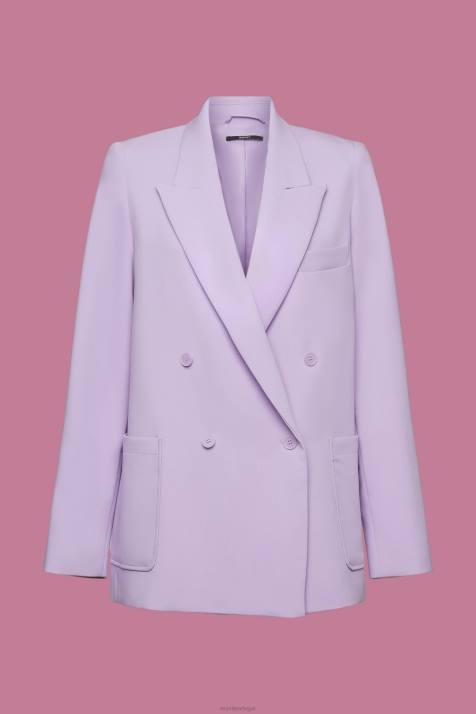 casacos lavanda mulheres Esprit blazer trespassado NBHL256