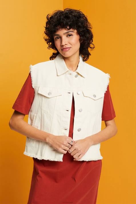 colete gelo mulheres Esprit colete jeans desgastado NBHL62