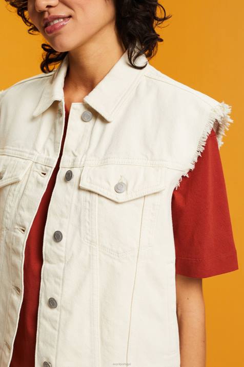 colete gelo mulheres Esprit colete jeans desgastado NBHL62