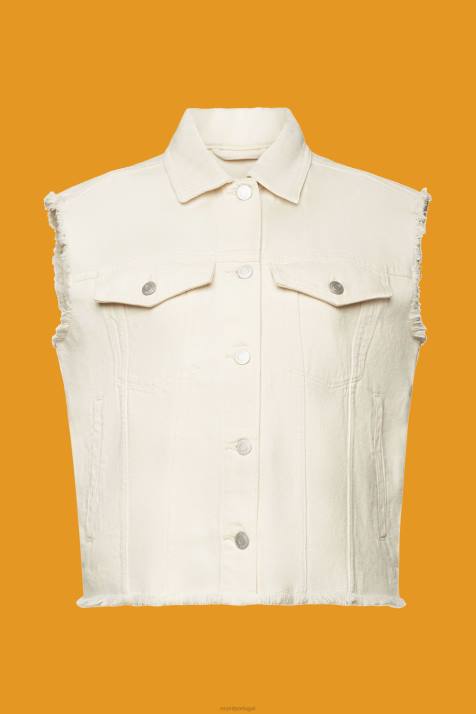 colete gelo mulheres Esprit colete jeans desgastado NBHL62