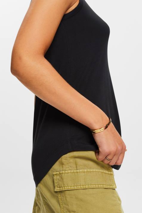 colete preto mulheres Esprit top de viscose NBHL260