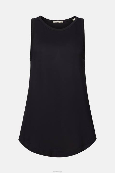 colete preto mulheres Esprit top de viscose NBHL260
