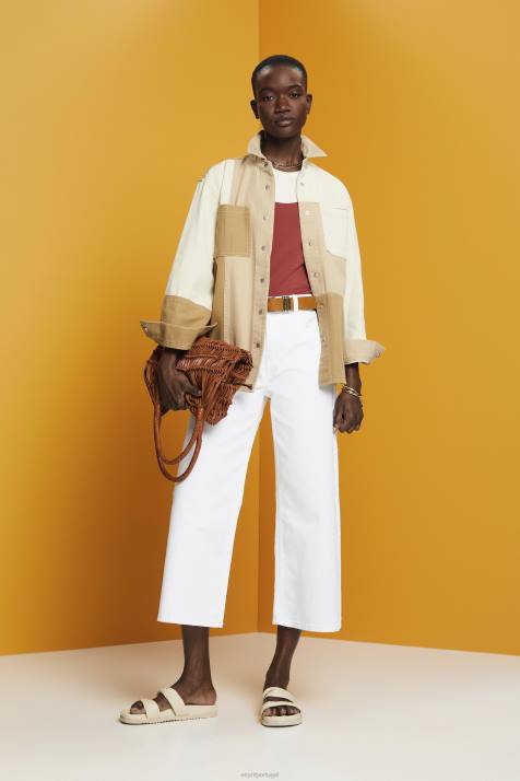 jaquetas bege mulheres Esprit cabana de retalhos NBHL293