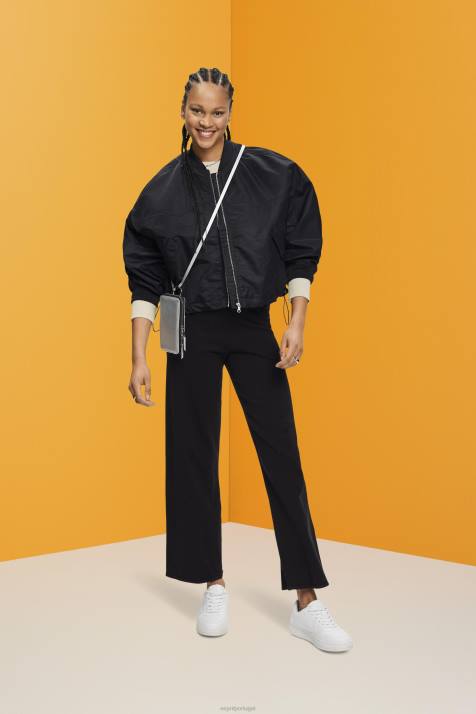 jaquetas preto mulheres Esprit jaqueta bomber grande NBHL213