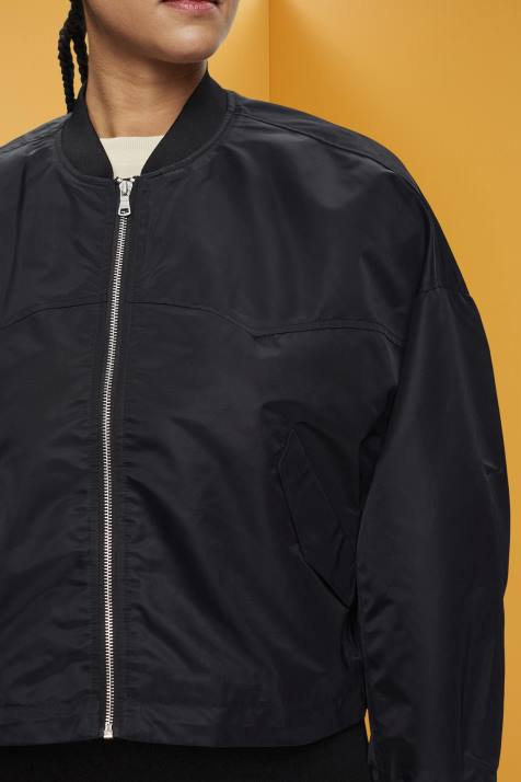 jaquetas preto mulheres Esprit jaqueta bomber grande NBHL213