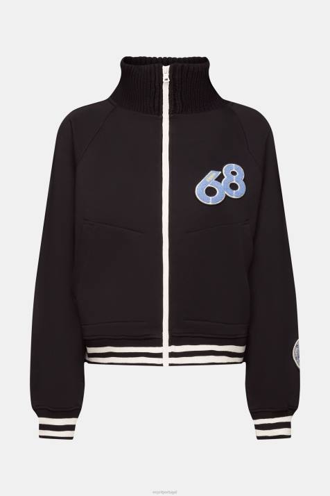 jaquetas preto mulheres Esprit jaqueta do time do colégio NBHL415