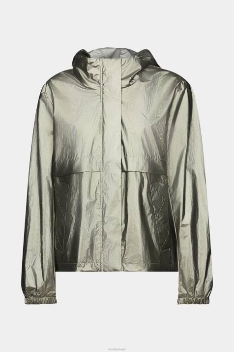 jaquetas verde escuro mulheres Esprit jaqueta metalizada com capuz NBHL267