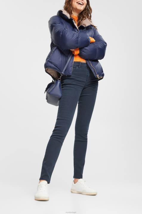 jeans azul gasolina mulheres Esprit calça jeans skinny cintura média NBHL565