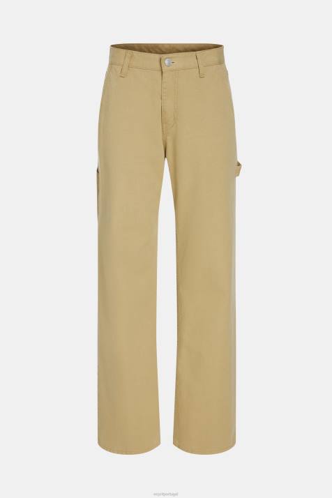 jeans bege mulheres ESPRIT x Rest & Recreation calça cargo jeans cápsula NBHL476
