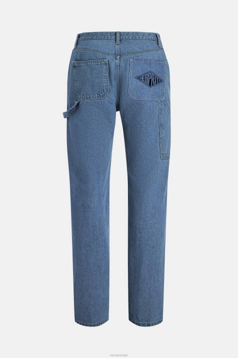 jeans enxágue azul mulheres ESPRIT x Rest & Recreation calça cargo jeans cápsula NBHL480