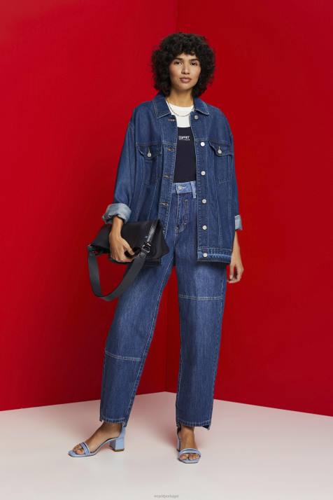 jeans lavagem azul escuro mulheres Esprit jeans com design dos anos 90 NBHL300