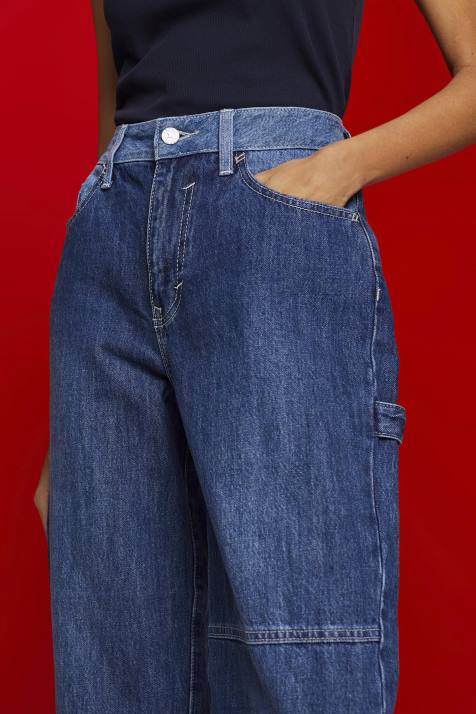 jeans lavagem azul escuro mulheres Esprit jeans com design dos anos 90 NBHL300