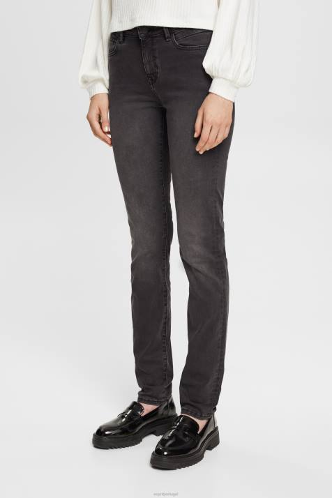 jeans lavagem cinza escuro mulheres Esprit calça jeans skinny cintura média, dual max NBHL398