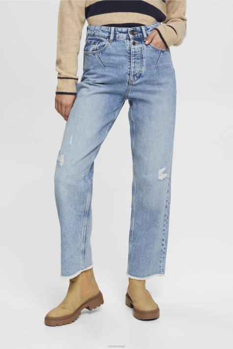 jeans lavagem com luz azul mulheres Esprit calça jeans dad fit cintura alta NBHL255