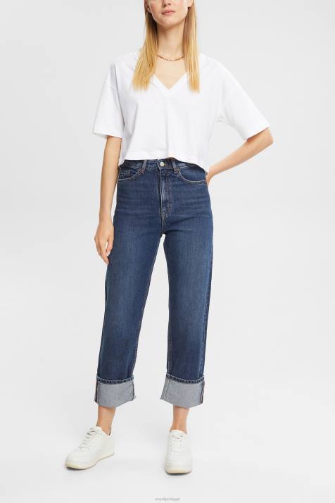 jeans lavagem média azul mulheres Esprit calça jeans cintura média relaxada NBHL325