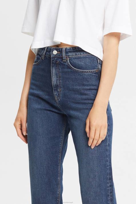 jeans lavagem média azul mulheres Esprit calça jeans cintura média relaxada NBHL325
