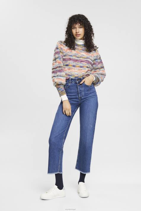 jeans lavagem média azul mulheres Esprit calça jeans dad fit cintura alta NBHL254