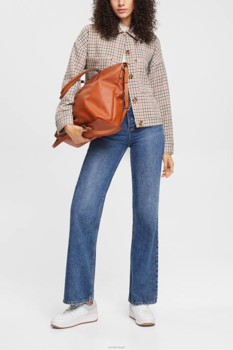 jeans lavagem média azul mulheres Esprit calça jeans flare retrô cintura alta NBHL327