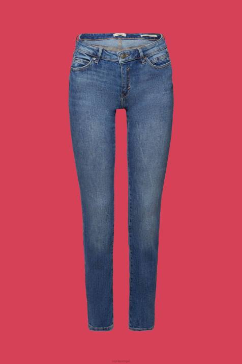 jeans lavagem média azul mulheres Esprit jeans de perna reta NBHL245