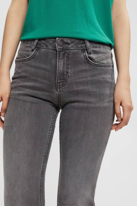 jeans lavagem média cinza mulheres Esprit calça jeans bootcut NBHL551