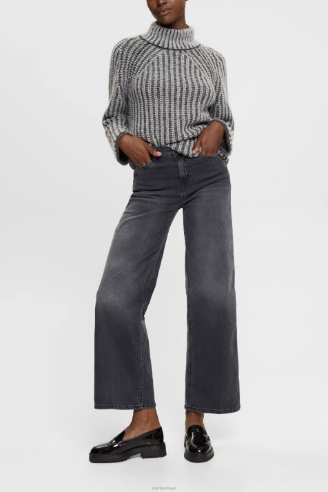 jeans lavagem média preta mulheres Esprit calça jeans cintura alta NBHL449