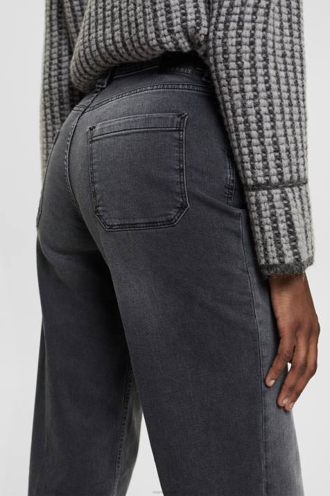 jeans lavagem média preta mulheres Esprit calça jeans cintura alta NBHL449