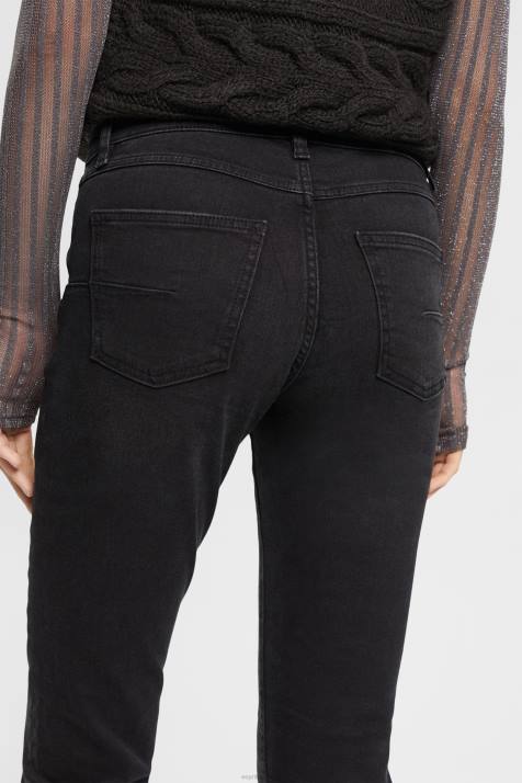 jeans lavagem preta escura mulheres Esprit jeans de perna reta NBHL438