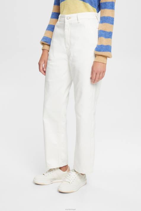jeans off white mulheres Esprit calça jeans de cintura alta NBHL320