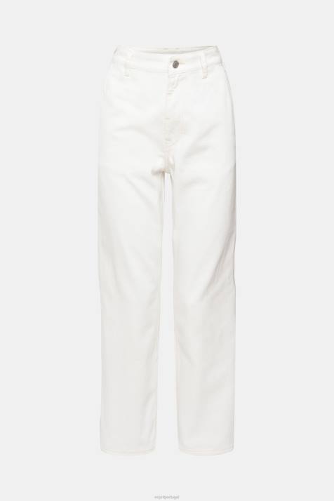 jeans off white mulheres Esprit calça jeans de cintura alta NBHL320