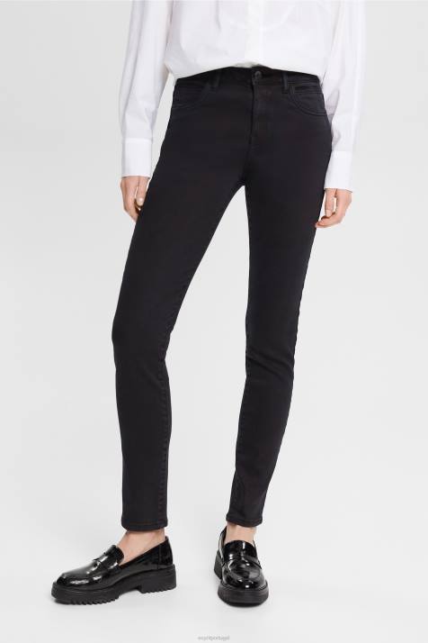 jeans preto mulheres Esprit calça jeans skinny cintura média NBHL564
