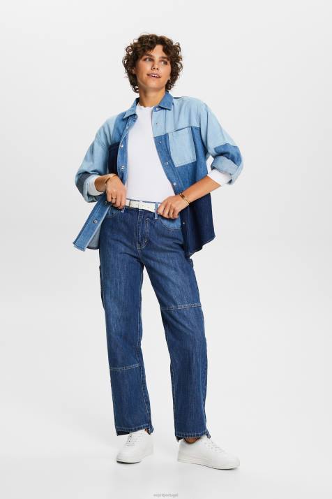 manga comprida branco mulheres Esprit top de manga comprida com decote recortado NBHL32