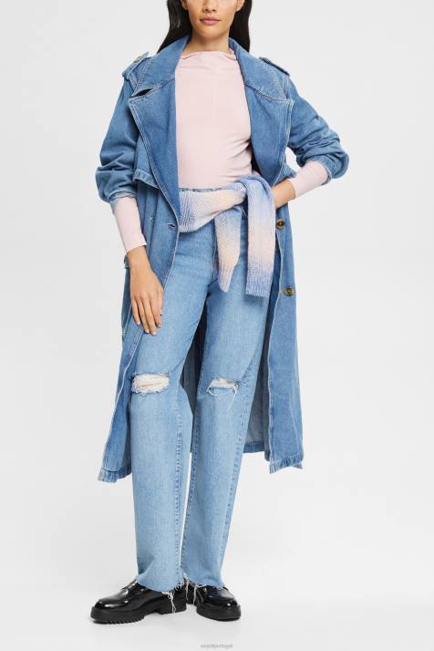 manga comprida luz rosa mulheres Esprit top de manga comprida com gola barco NBHL368