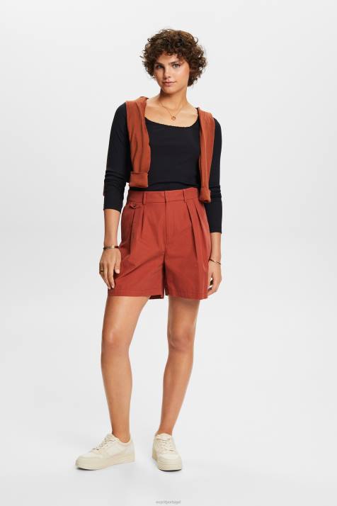 manga comprida preto mulheres Esprit top manga longa canelado NBHL88