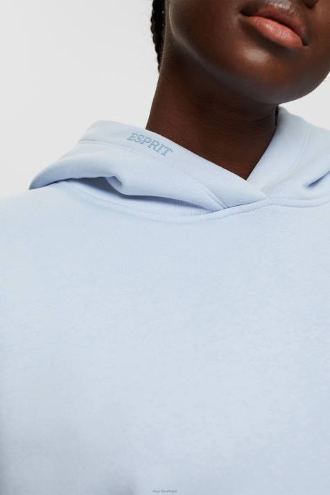 moletons e moletons azul pastel mulheres Esprit moletom com bolso canguru NBHL351