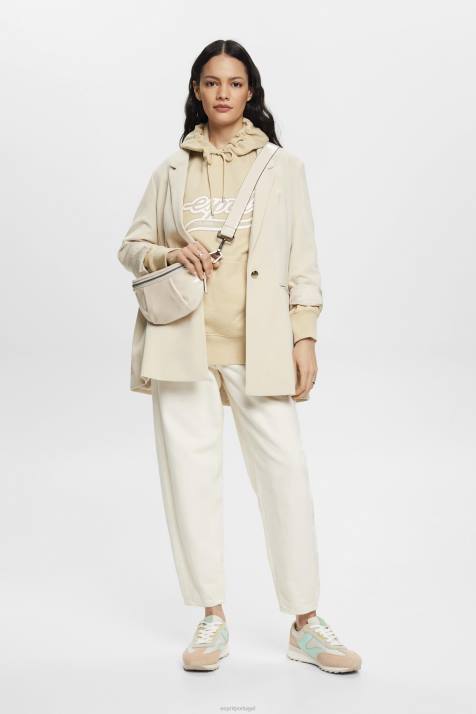 moletons e moletons bege mulheres Esprit moletom com estampa de logo NBHL169