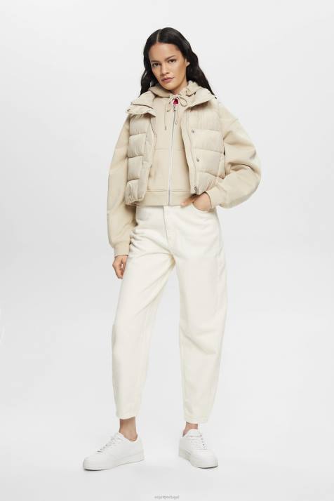 moletons e moletons cinza claro mulheres Esprit moletom cropped com zíper e logo estampado nas costas NBHL163